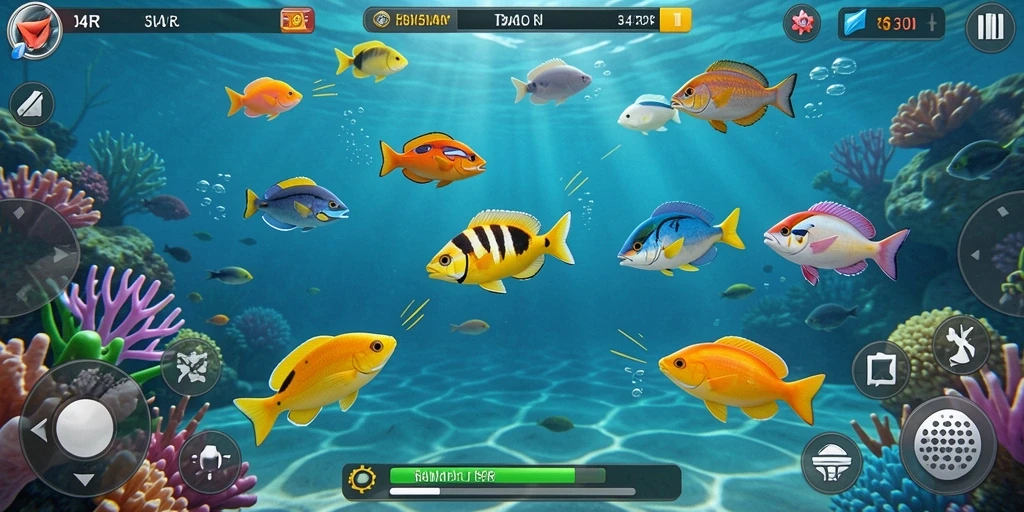 Screenshot menunjukkan gameplay seru Tembak Ikan di 34R.
