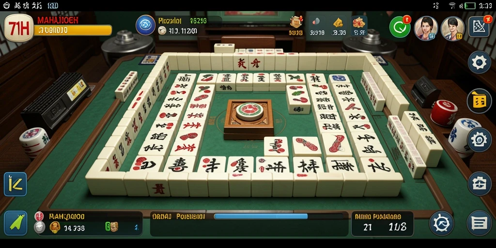 Tampilan gameplay seru dari 71H dengan ubin Mahjong yang berwarna.
