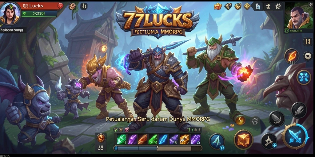 Tampilan gameplay seru dalam dunia fantasi 77LUCKS.