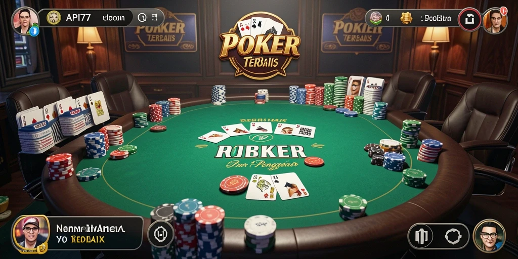 Tampilan gameplay seru dalam aplikasi Poker API77.