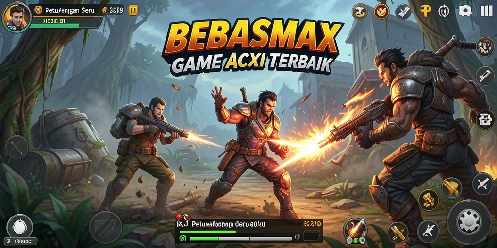 Screenshot aksi seru dalam BEBASMAX memperlihatkan gameplay yang mendebarkan.