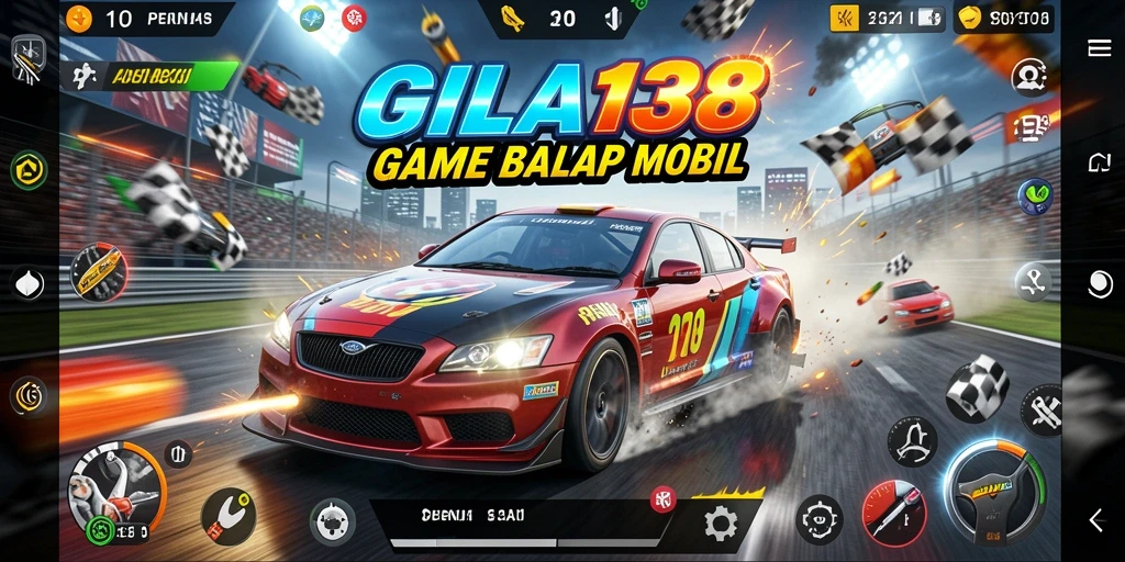 Screenshot utama GILA138 menunjukkan balapan mobil yang mendebarkan dan penuh aksi.
