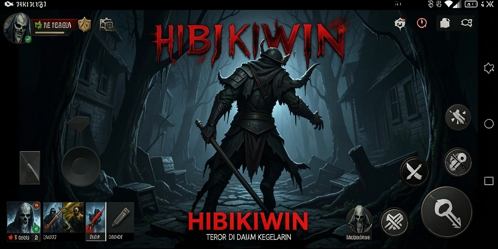 Gameplay menegangkan di HIBIKIWIN dengan suasana yang menyeramkan