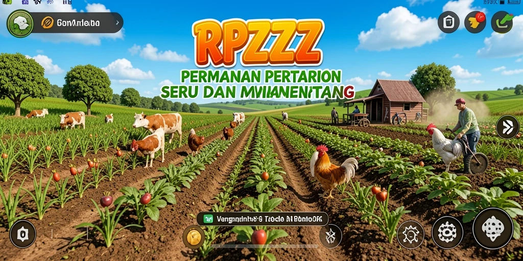 Screenshot RPZZZ menampilkan gameplay pertanian yang seru dan interaktif.